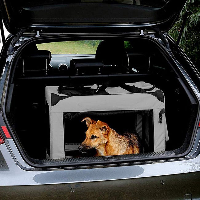 Transportín para perros grande 85,5x55,5x64cm tela plegable Oliver XXL