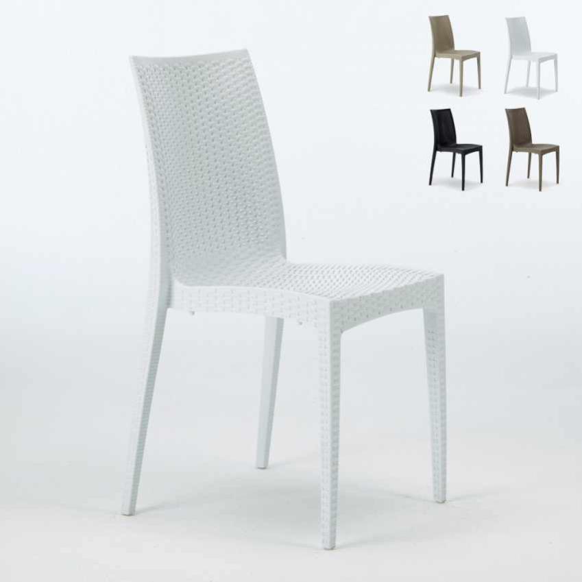 Silla de comedor en ratán apilable bistrot grand soleil oferta stock 22 piezas