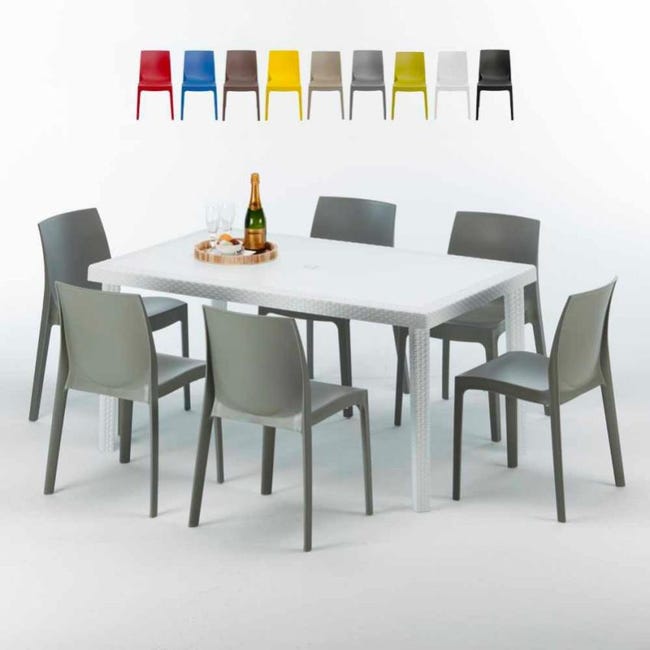 Set Di 6 Sedie Per Sala Da Pranzo - Lino E Pelle PU - Gambe In Metallo Nero E Grigio Blitz Set Di 6 Sedie Per Sala Da Pranzo - Lino E Pelle PU - Gambe In Metallo Nero E Grigio Blitz