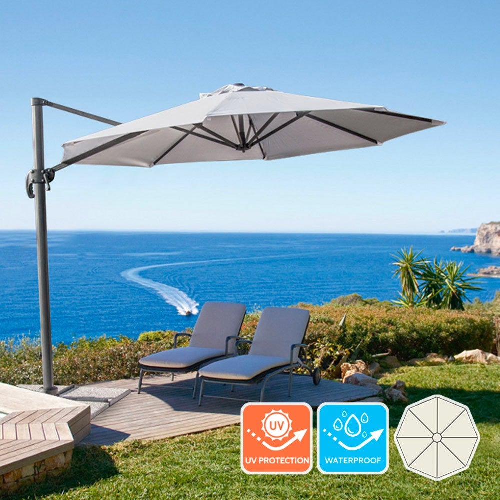 Parasol excéntrico sombrilla de jardín 3 m aluminio octogonal Paradise | Leroy  Merlin