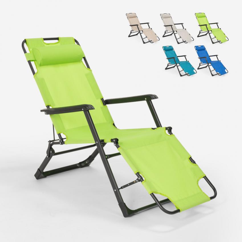 Chaise longue pliante de plage multipositions Emily Lux Zero Gravity