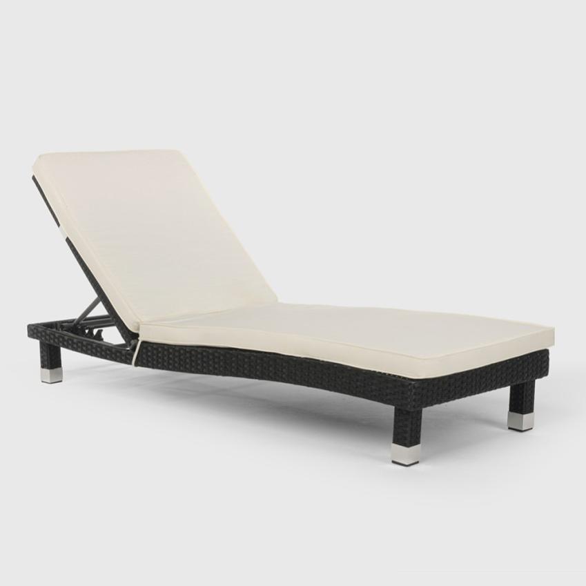 Lettino Prendisole Schienale Reclinabile Bianco Resina Impilabile 192 X 71 X H100cm Progarden 84162626