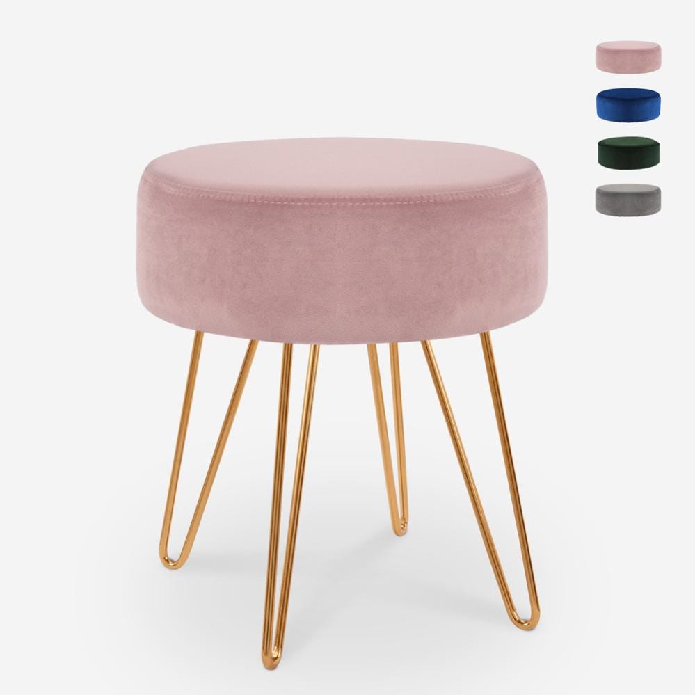 Pouf Contenitore Imbottito Con Rivestimento Bouclé | Sgabello Scandinavo 42x42x47cm | Crema/Bianco | Per Salotto - Foto 7