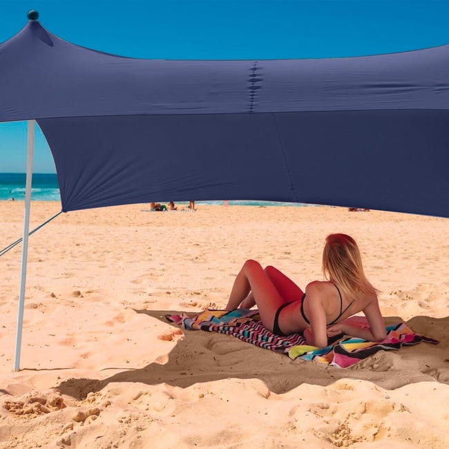 Tenda spiaggia mare gazebo portatile 2,3 x 2,3 m protezione UV antivento  Formentera