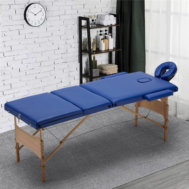 Table de massage pliante 3 zones en bois avec panneau reiki +