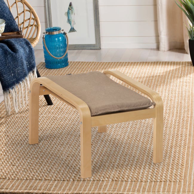 Repose-pied en bois au design scandinave pour fauteuil canapé de salon Sylt