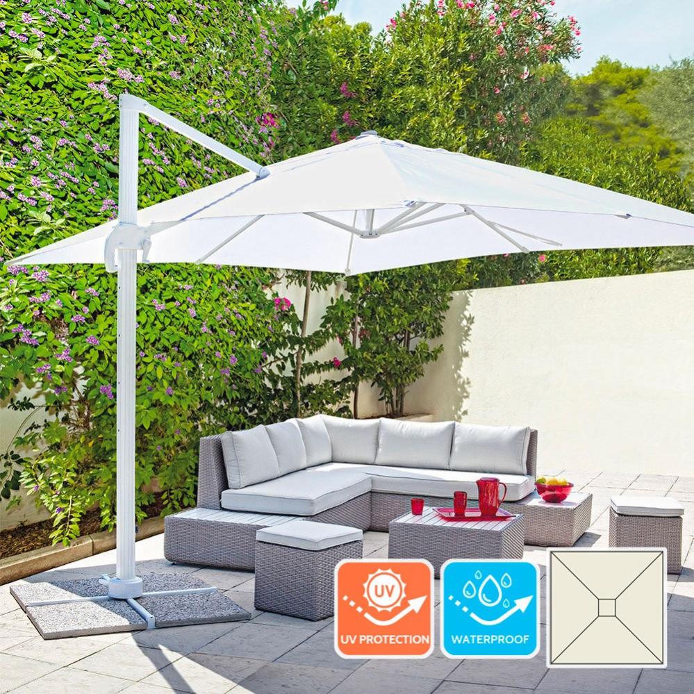 Parasol Déporté Rectangulaire MELHIA Anthracite - 4 X 3 M | Hespéride