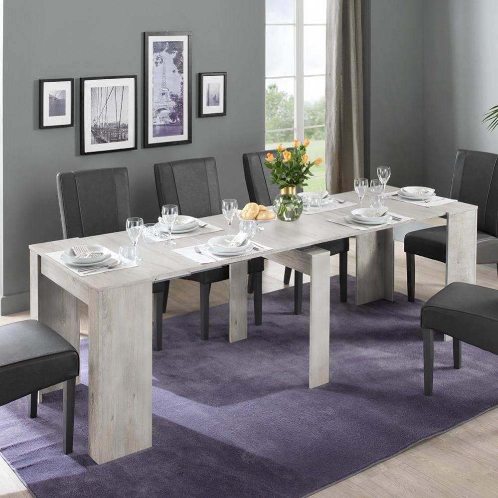 Table Salle à Manger Et Deux Consoles - Verre Et Fer Forgé Vert - 180x90x73 Cm
