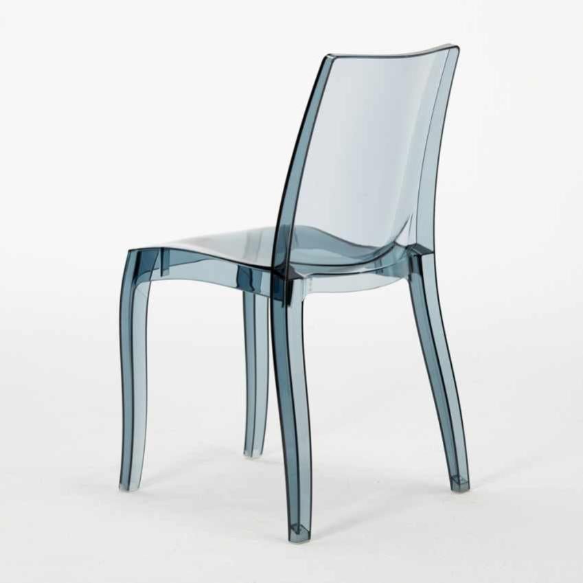 Sedia Impilabile In Policarbonato Azzurro Napoli – Grand Soleil, Made In Italy, Serie GRUVYER, Leggera E Resistente