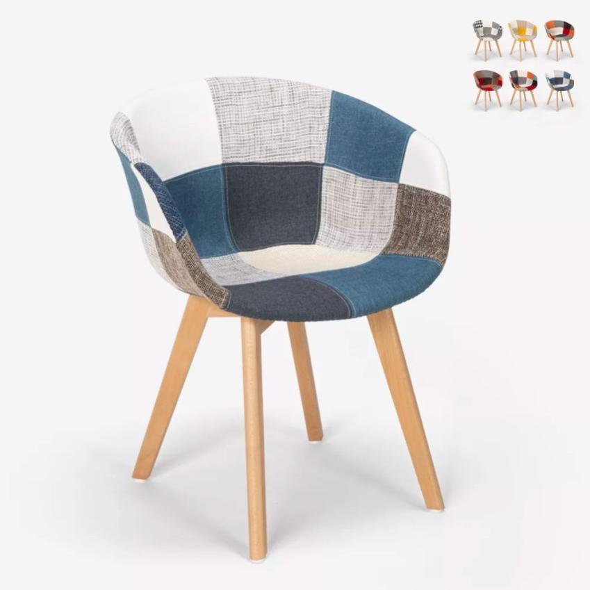 Vctops Cuscino Per Sedia Patchwork 40x40 Cm, Con Lacci E Fondo Antiscivolo, Stampa Floreale Caffè