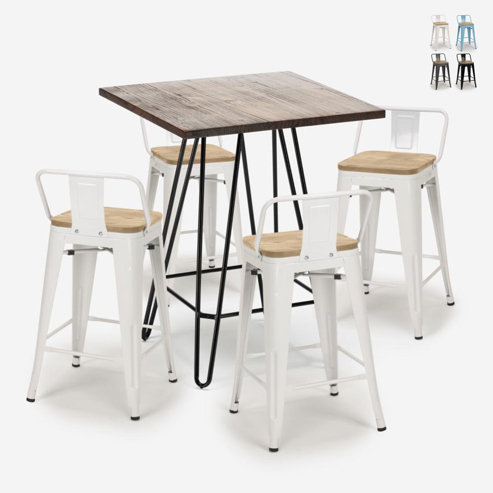 Set Da Campeggio In Alluminio Con Tavolo Pieghevole A Valigetta E 4 Sgabelli – Blu – Tavolo 121x61x70 Cm Con Foro Ombrellone – Ideale Per Picnic E Gite – Modello 8095F - 4