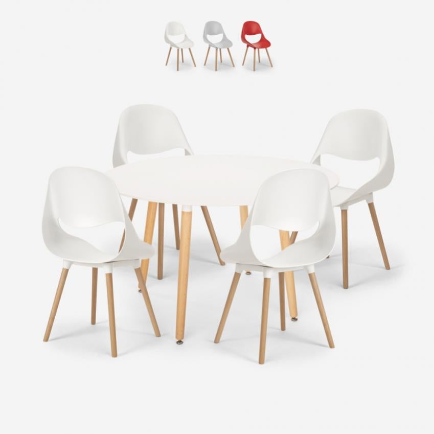 Tavolo Rotondo Thomas Di Milani Home – Design Scandinavo, Piano In ABS Grigio E Gambe In Faggio, Ø80x75 Cm
