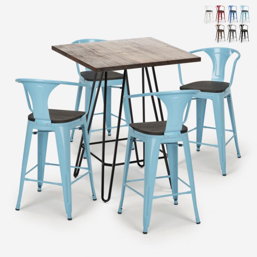 HOMCOM Tavolino Ausiliario Stretto con Cassetto Scaffale Aperto e Struttura Metallica per Salotto Camera 25x39,8x58,2 cm Legno Naturale | Aosom Italy