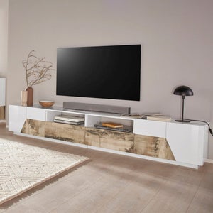 Dmora Sistema de pared de salón reversible, Made in Italy, Mueble TV,  Conjunto de salón moderno