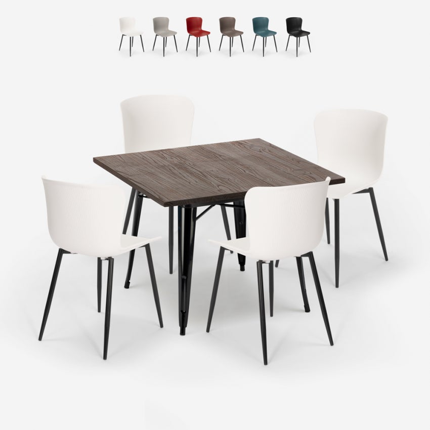 Mesa fija cuadrada industrial 80cm - ARTIKALIA- Muebles hogar