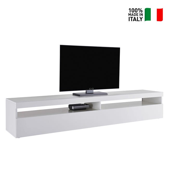 Mueble TV de diseño con puertas abatibles de cajón 200cm salón Daiquiri  Anthracite L