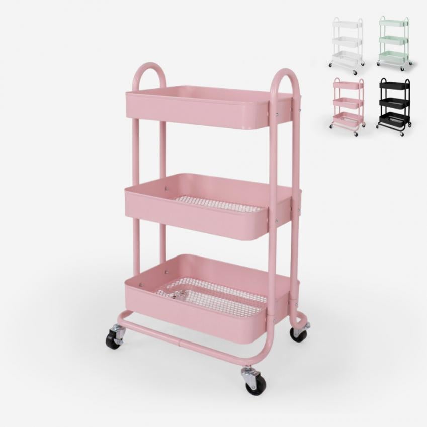 Carrello Portavivande Relaxdays - 3 Ripiani E 3 Cestini, Stile Industrial - Foto 10