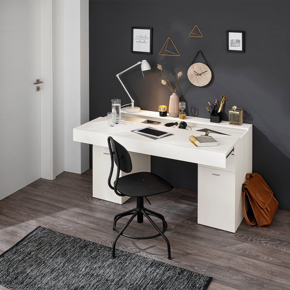 Escritorio superficie ahorra espacio casa oficina 130 x 60 cm Sliding L | Leroy Merlin