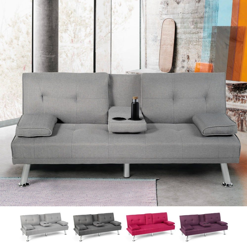 Sofa Cama Plegable Futon Convertible Multiples Posiciones Muebles