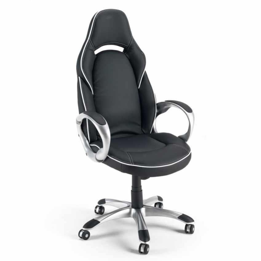 Silla ergonómica gamer y de oficina en polipiel con Estilo Deportivo ...