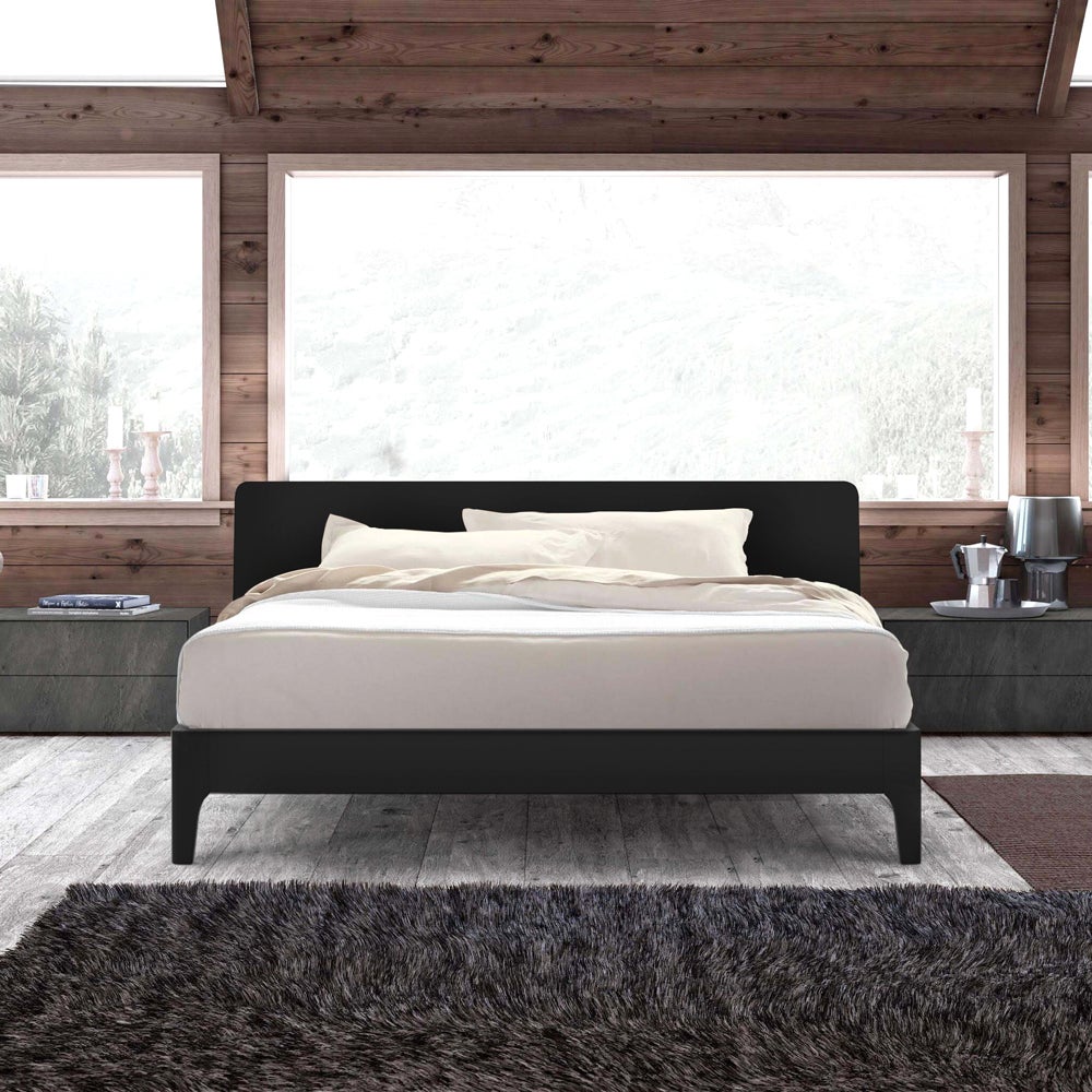 Letto matrimoniale 160x200cm design moderno con doghe e cuscini Rust King