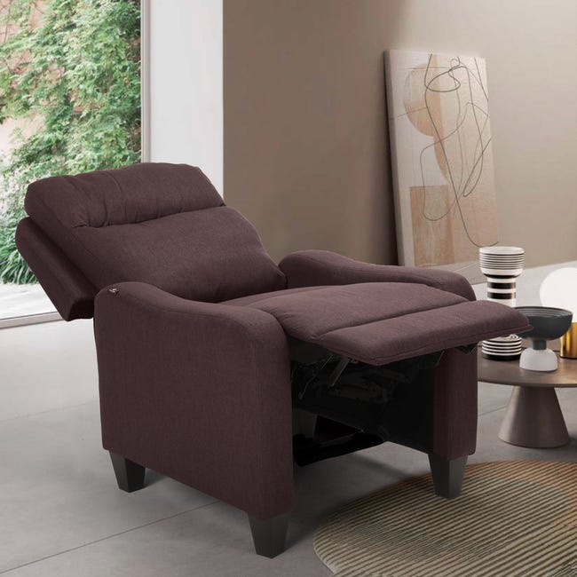 Sillón relax reclinable con reposapiés HOMCOM 96x91x108 cm beige_839-339BG