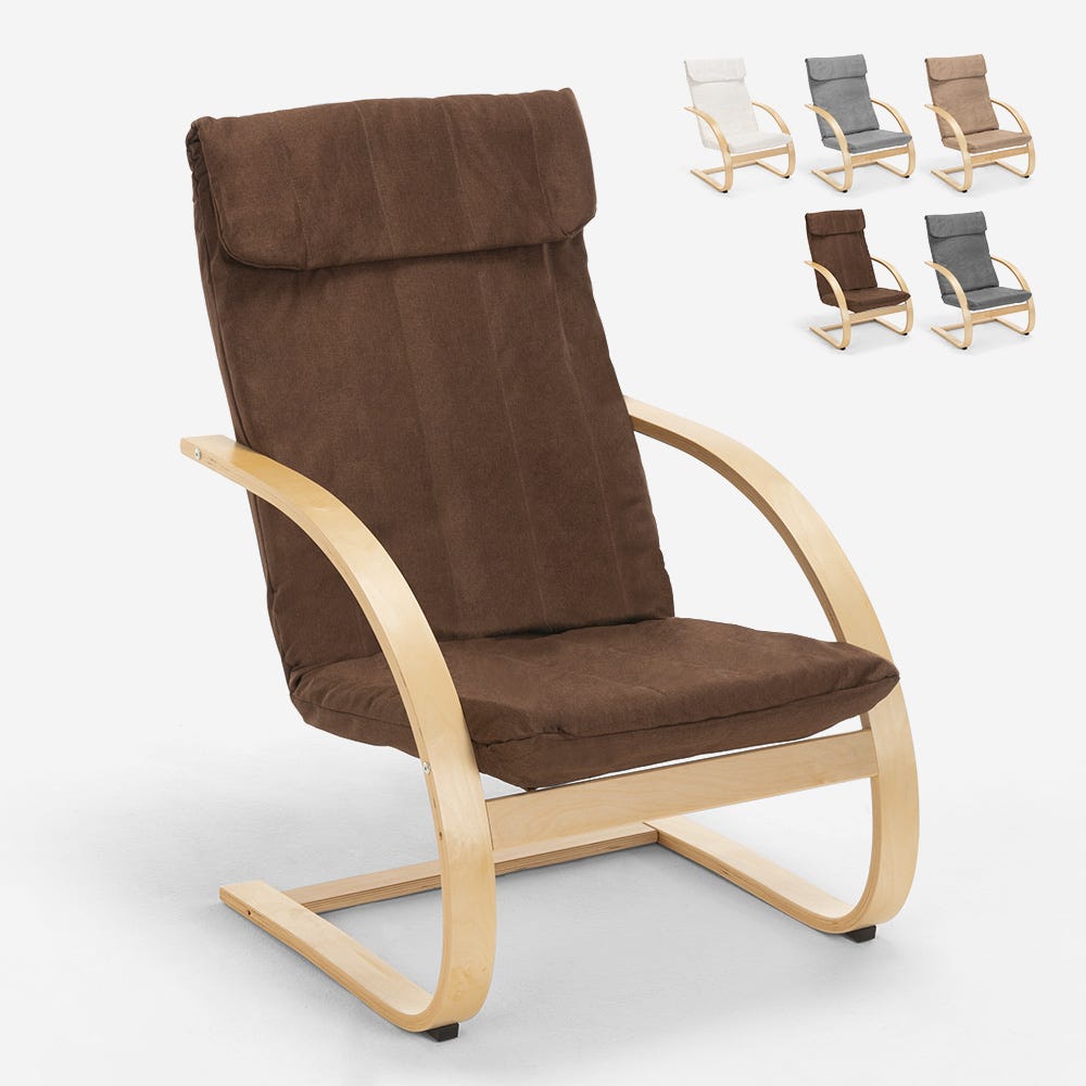 Repose-pied en bois au design scandinave pour fauteuil canapé de salon Sylt