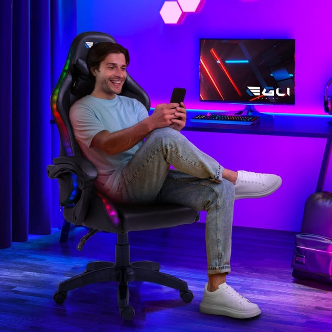 The Horde Comfort poltrona sedia gaming ergonomica poggiapiedi LED RGB
