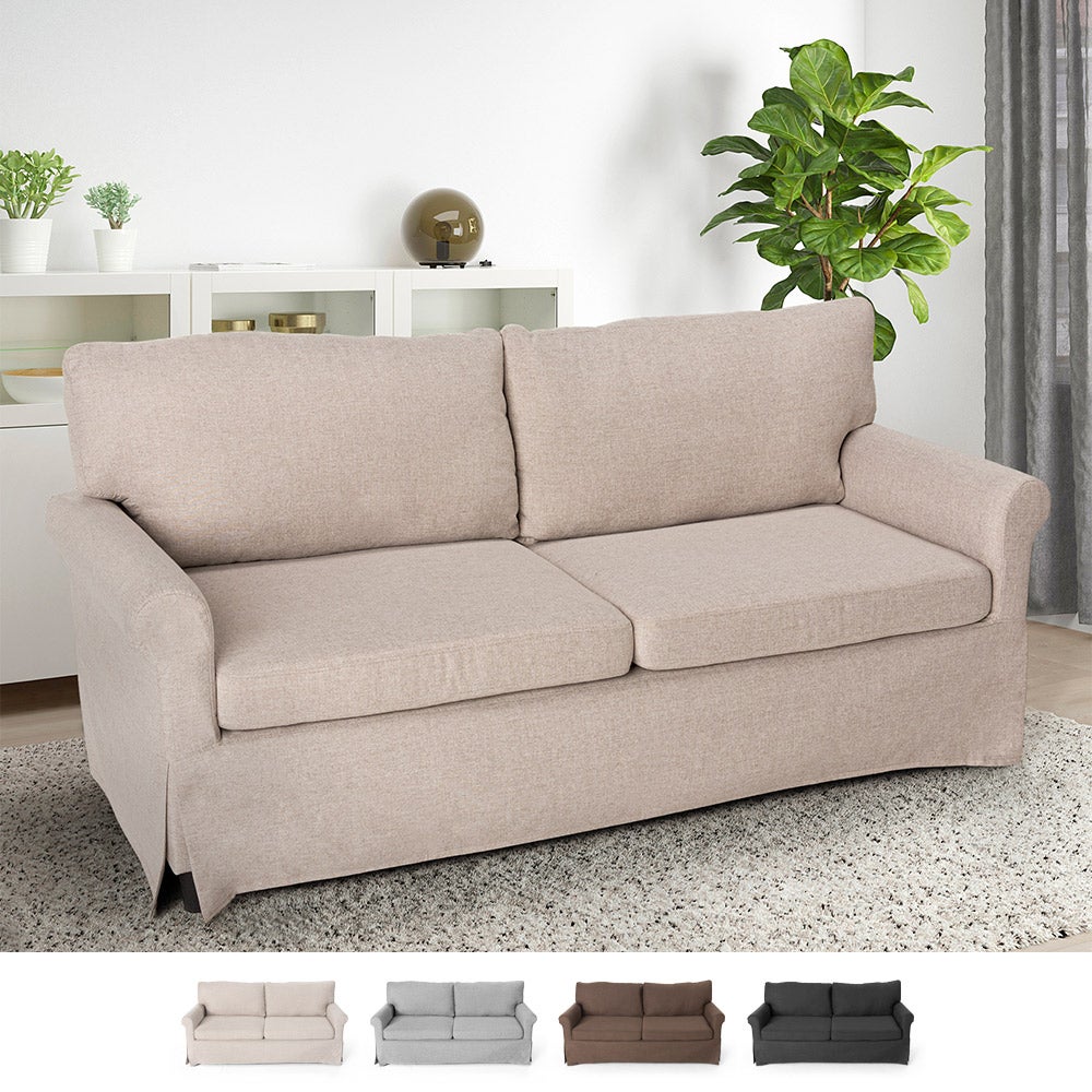Pouf per divano componibile in tessuto riciclato beige