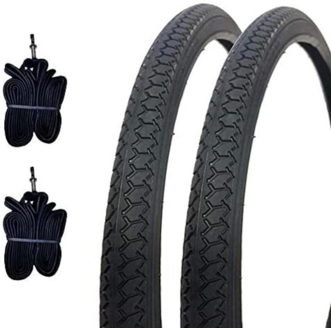 Copertoni E Camere D'Aria Per Sedia A Rotelle - 2 Pneumatici Grigi 24x1 3/8 (37-540) Con Camera In Gomma Butile - Foto 14