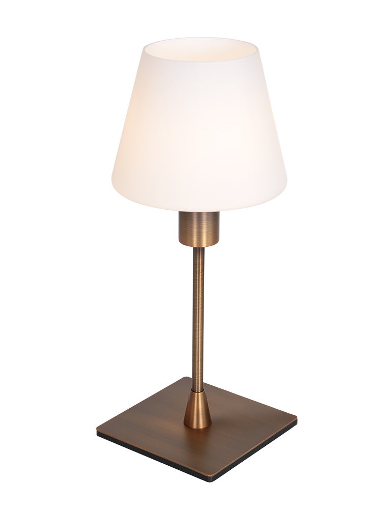 Lampe de chevet Touch lampe de table en laiton Lampe de chevet LED en verre  opale