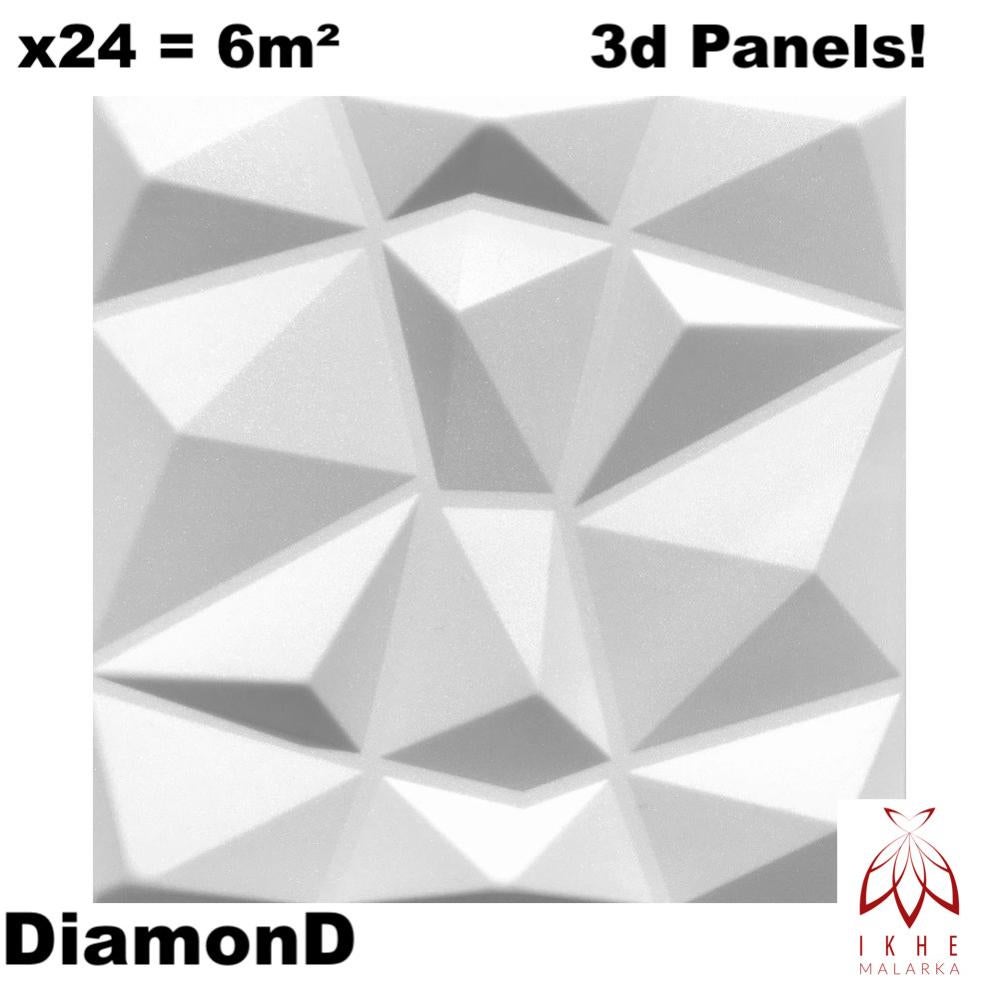 Pannelli Decorativi 3D In Polistirolo SALLY &ndash; 50x50cm (2 Mq) &ndash; Bianco, Made In Belgio