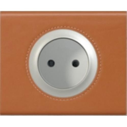 Prise de courant sans terre céliane cuir caramel complete Non Legrand Leroy Merlin