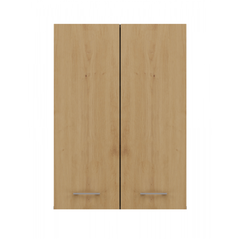 En.casa Armoire Murale Salle De Bain – 60×60×20 Cm – 2 Portes + Étagères – Bambou & Effet Rotin Noir Naturel