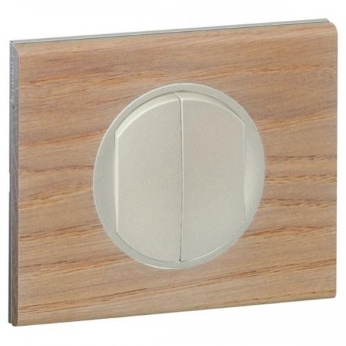 Plaque Quadruple Legrand Céliane - Chêne Blanchi - 71mm - 69054
