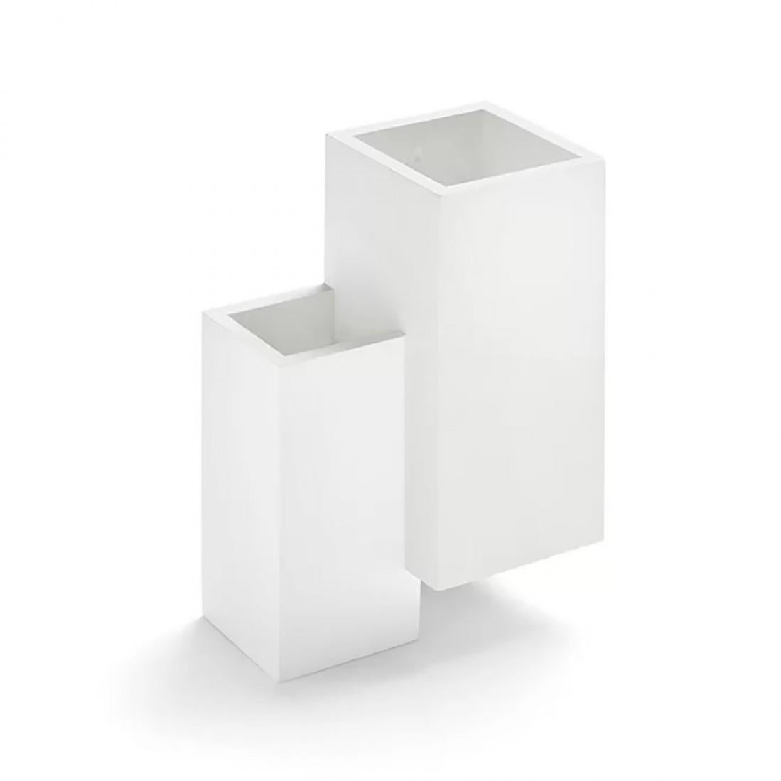Applique Da Parete In Gesso Cubo - Lampada Moderna Biemissione Up&Down Per Lampadine G9 - Foto 9