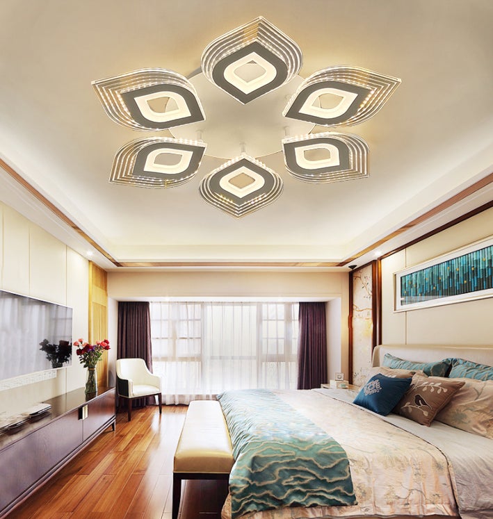 Plafoniera a led da interno moderna a soffitto lampada lampadario adatta  per camera da letto salone soggiorno cucina 55w luce naturale