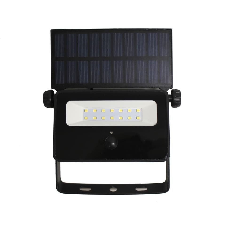 Proyector led solar telia ip65 16w 1650 lm 6500k sensor de movimiento y crepuscular autonomía de 8-10h