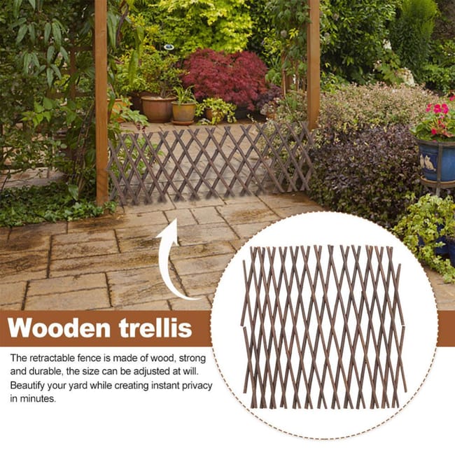 Garden Trellis Expansion de clôture en bois rétractable Support de