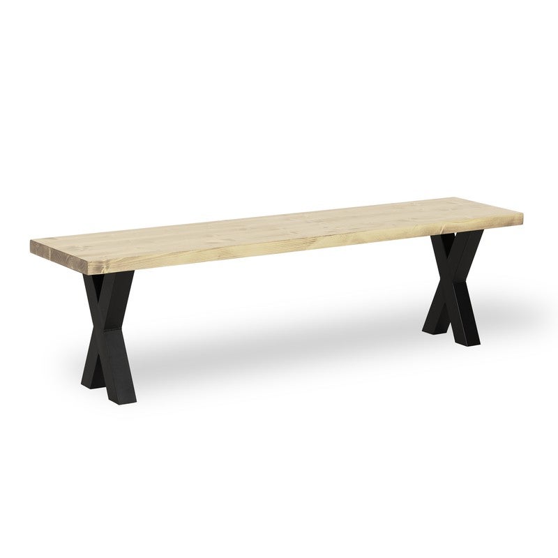 Blenom banco de madera maciza sostenible ibagué natural c/recto 160x35x45cm xn