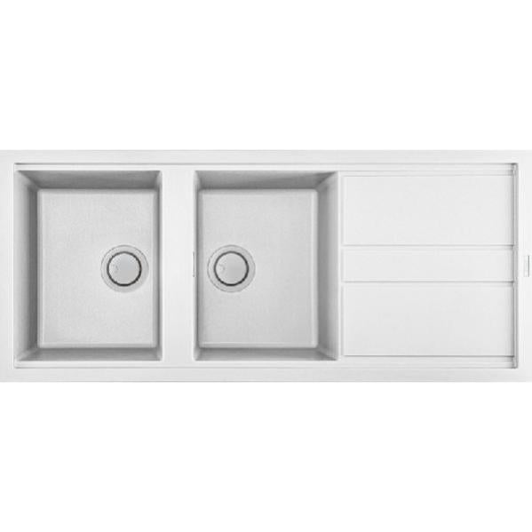 Lavello Da Cucina Elleci Life 500 - 2 Vasche, Gocciolatoio, 116x50 Cm, Colore Avena - Foto 4