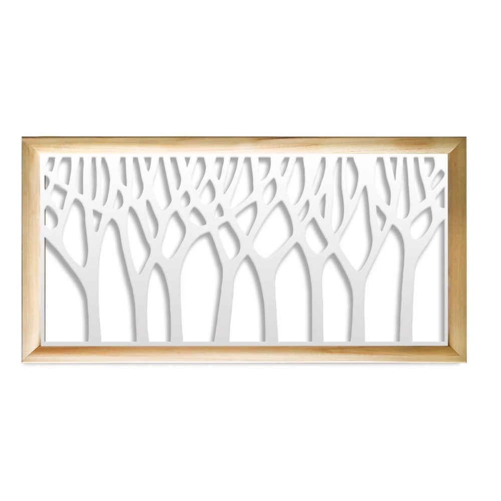 BOSCO - Moduli Decorativi Rettangolari in Legno E PVC - misura 47x94 cm - Spessore  47mm - colore interno BIANCO