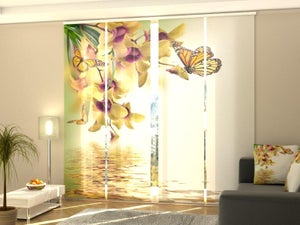 Set di 4 Tende a Pannello Scorrevole - Fiori Tropicali - 60x245 cm