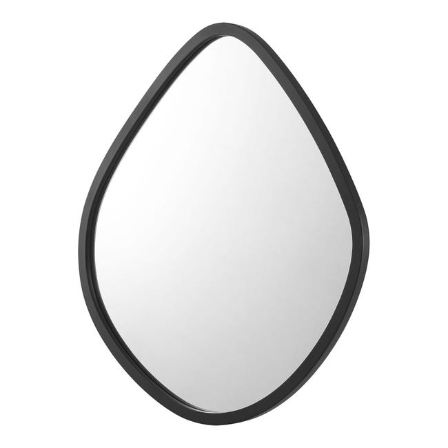 Specchio da Parete 'Galatone' Forma Irregolare (AxL) 64 x 60 cm Specchio  con Cornice Asimmetrica - Nero opaco [en.casa]