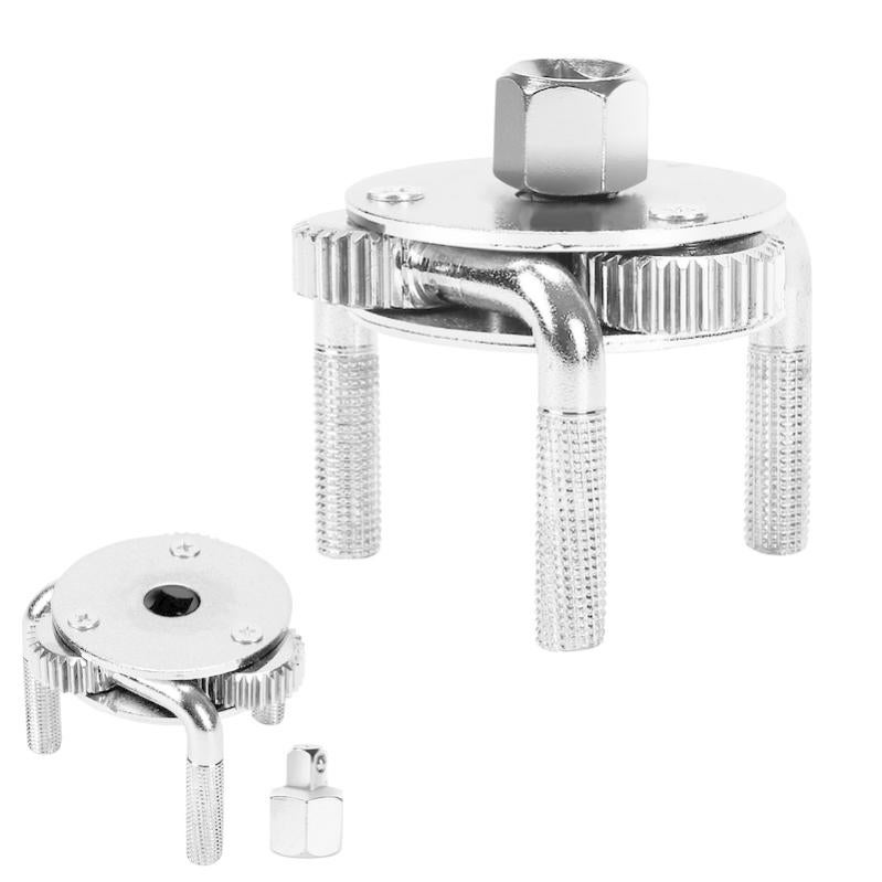 Clé à Filtre à Huile Universelle 3 Bras Réglable - Adaptateur Inclus - Compatible Voitures, Motos, Camions (64-116 Mm) - 3