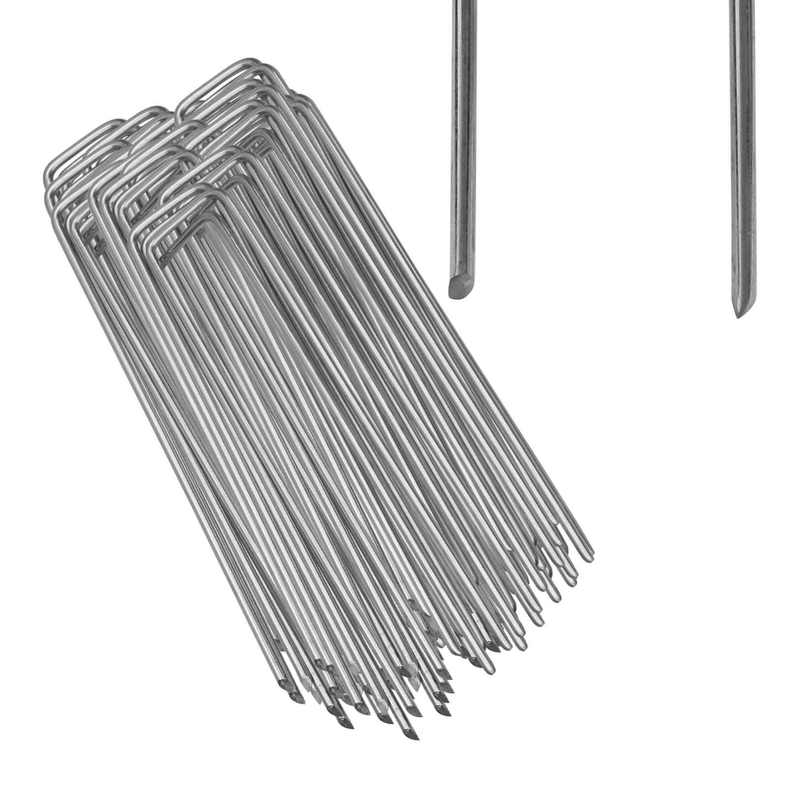 100 Ancres De Sol Galvanisées En U - Dimensions 150x30mm, Diamètre 3,2mm, Pour Fixation Au Sol