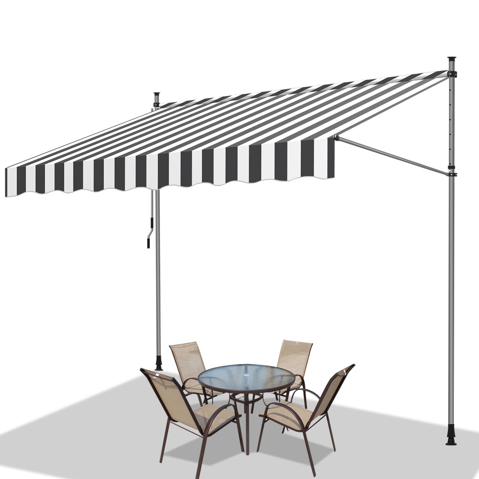 Store Banne Manuel 200x120 Cm Eulenke - Auvent Rétractable Sans Perçage, Résistant UV Et Imperméable