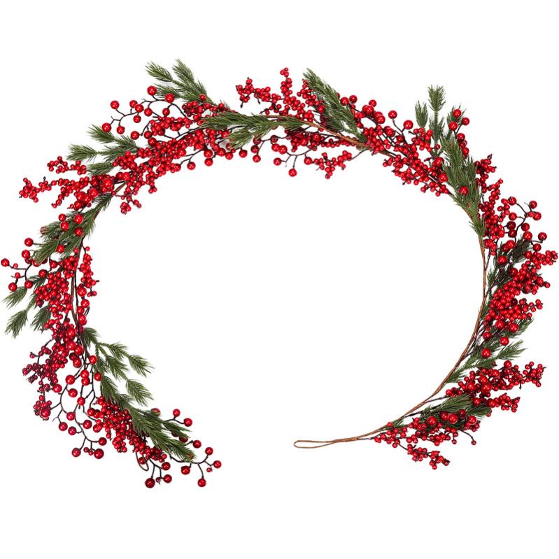 Whaline Lot De 130 Couronnes De Noël Artificielles En Forme De Pommes De Pin Naturelles, Baies De Houx Rouges, Branches De Pin Naturelles Pour Décoration De Maison, Automne, Hiver, Fête De Noël