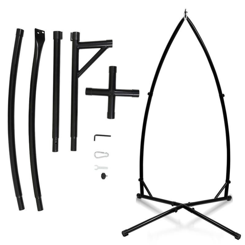 Support Pour Hamac Extérieur En Métal Robuste - Forme C, Crochet à Ressort, Capacité 180 Kg - Pour Jardin, Terrasse, Balcon, Intérieur