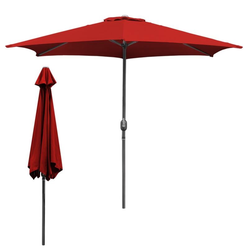 Parasol Doppler Derby Windprofi 200 Cm Rouge | Valve De Vent Réglable | Hauteur Ajustable | Protection UV 50+ | Pour Plage, Jardin, Balcon